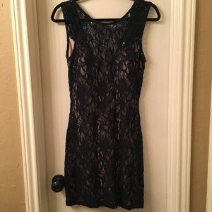 B. Darlin Formal Blue Lace/Sheer Dress